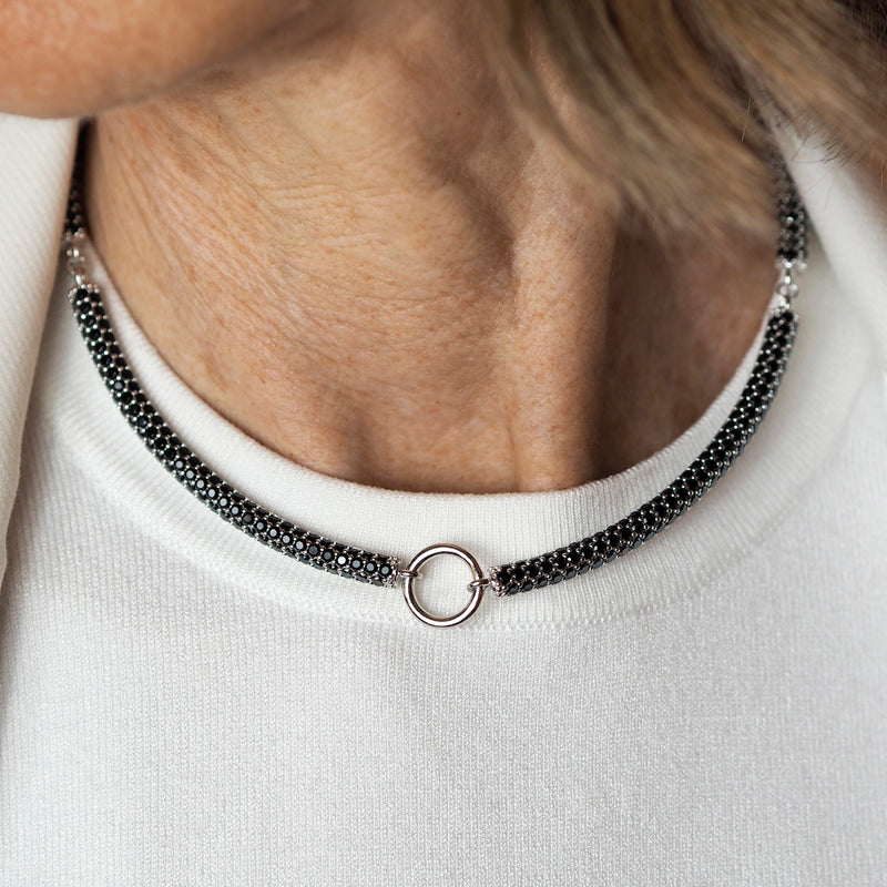 EOS Choker Schwarz/Silber