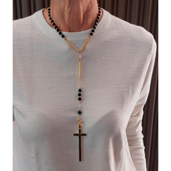 Onyx ROSARY necklace